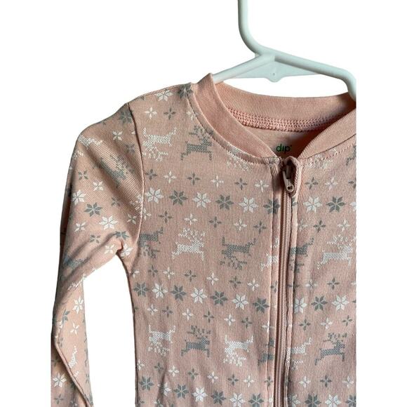 Dip 18-24m Girls Reindeer Christmas Footed Sleeper - Picture 2 of 2